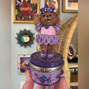 Vintage 1999 Y2K Claire’s Ballerina Teddy Bear Trinket Box